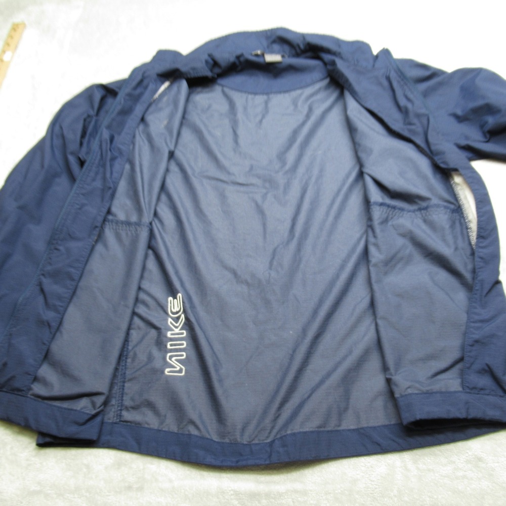 Nike Jacket Men Large Navy Full Zip Lightweight Ripstop Packable Windbreaker VTG - Picture 3 of 13
